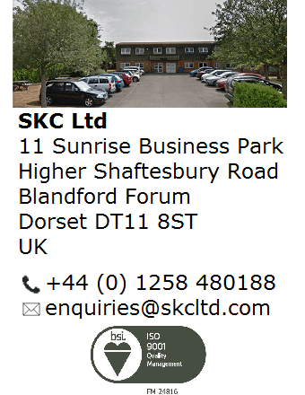 SKC Ltd Contact Details, including address, phone number and email, and a picture of the offices.