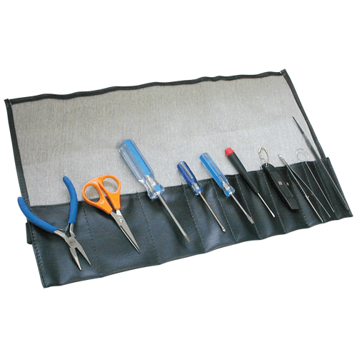376-01-01 Tool Kit, includes scissors, pliers, file, 2 slotted screwdrivers, 2, crosshead screwdrivers, forceps and charcoal pick