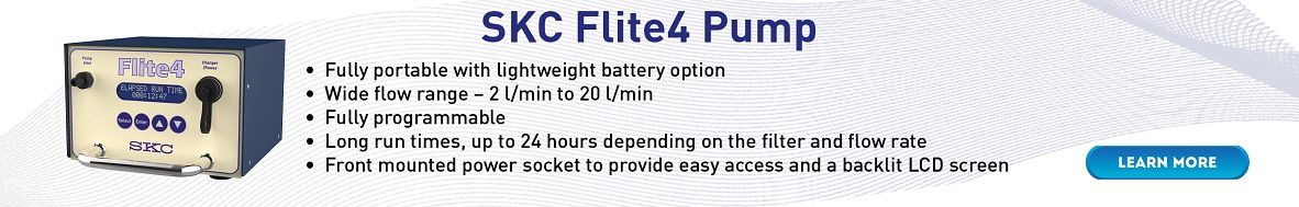 The SKC Flite4 has many applications, including sampling for asbestos.